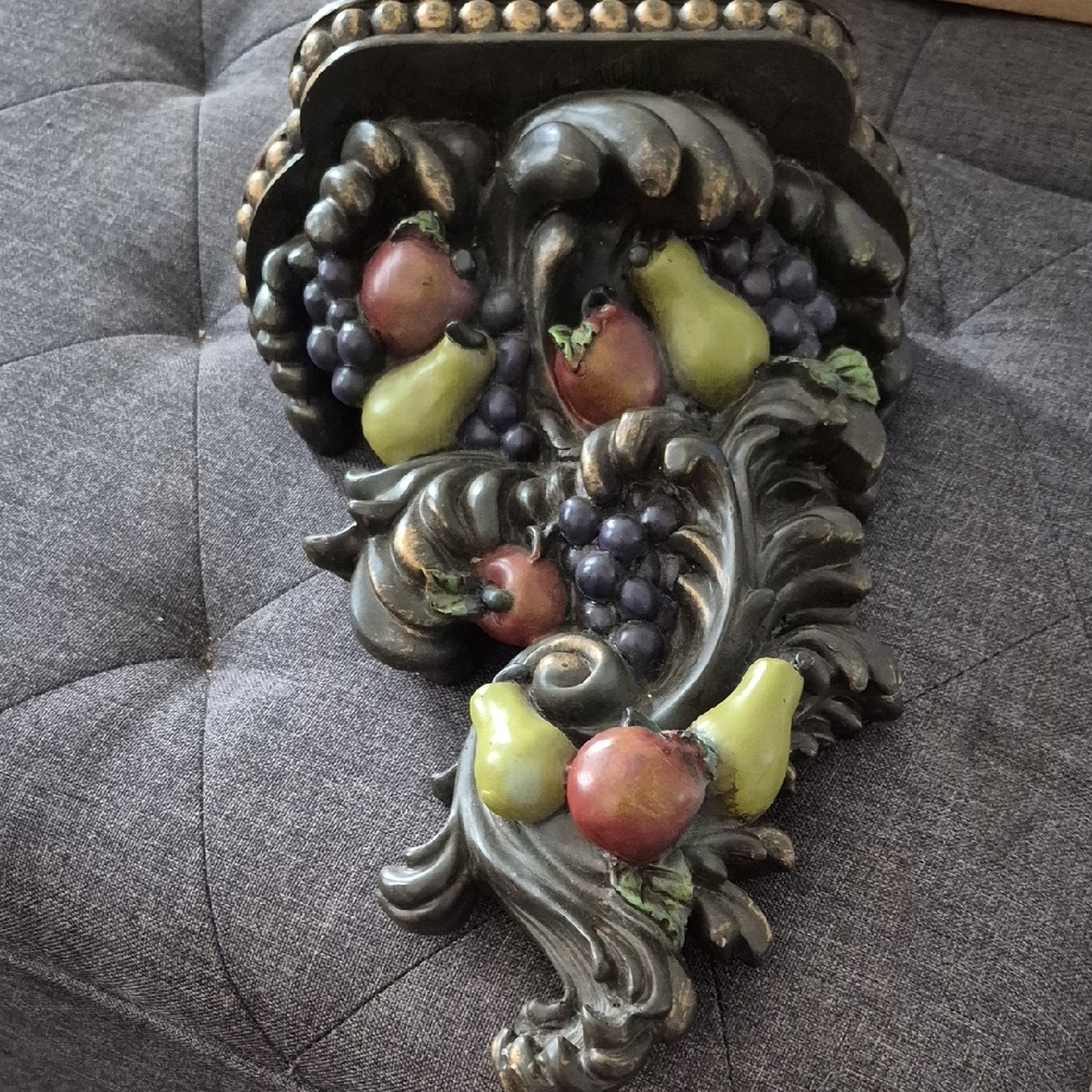 Tuscan Old World Style Fruit Decor Wall Sconce Shelf